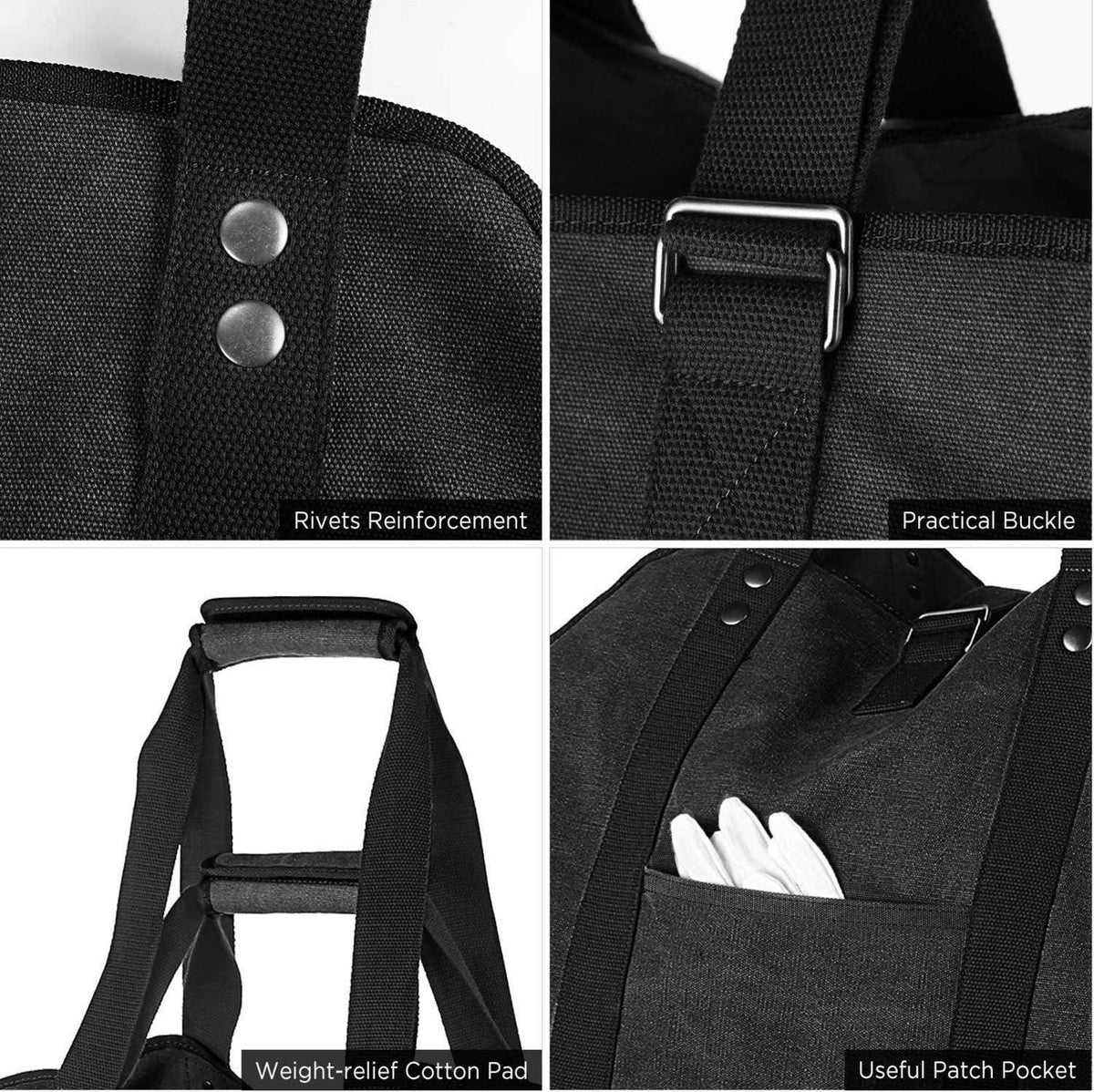 Kaminholzträger Extra Groß Brennholz Tasche Segeltuch Schwarz