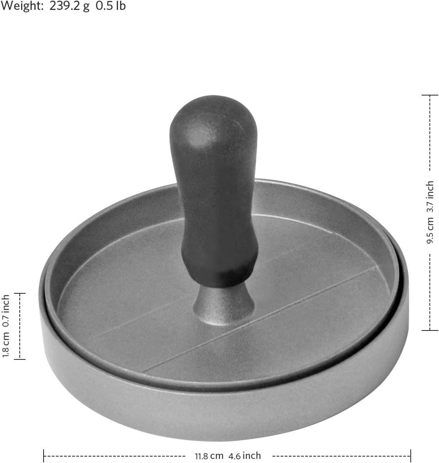 Burgerpresse Edelstahl Antihaft 11.5cm ABS-Griff 50 Patty Papers