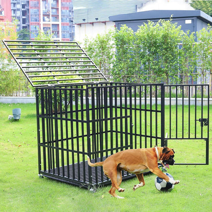XXL Hundekäfig Metall – Transportbox für große Hunde mit 3 Türen