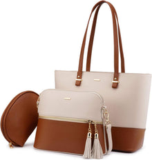 3tlg. LOVEVOOK Damen Handtaschen Set Schwarz