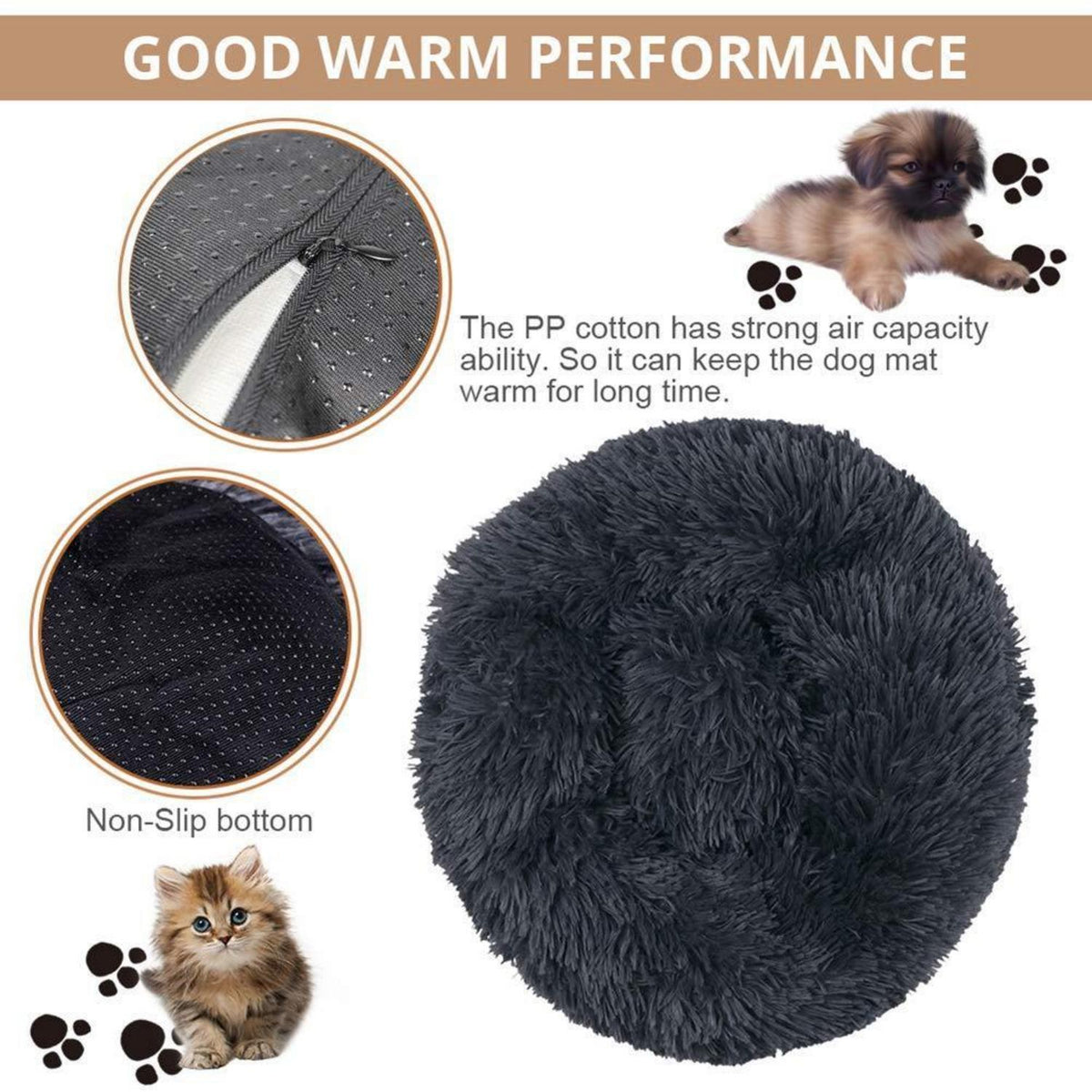 Flauschiges Hundebett Deluxe – Rundes Kuschelbett für Große Hunde