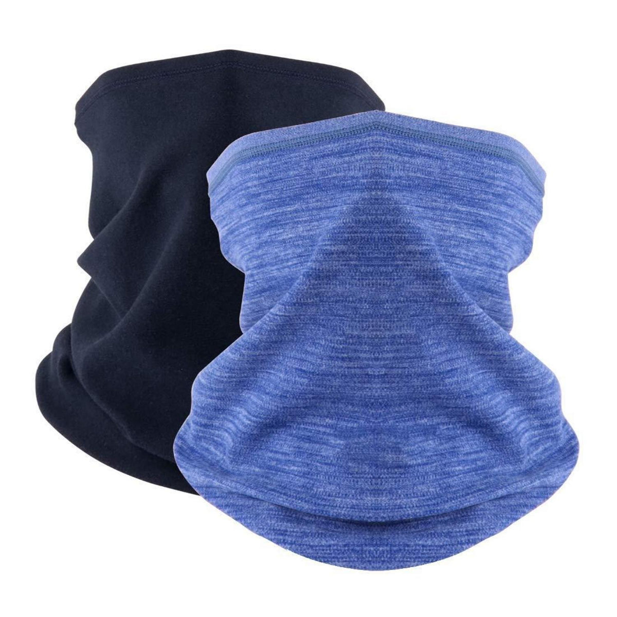 2er-Set Winter Loop Schal Damen Herren Fleece Schlauchschal Blau Marine