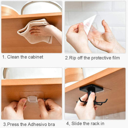 EigPluy 2 Stücke Hakenleiste Küchenutensilien 360° Drehung Organizer Rack