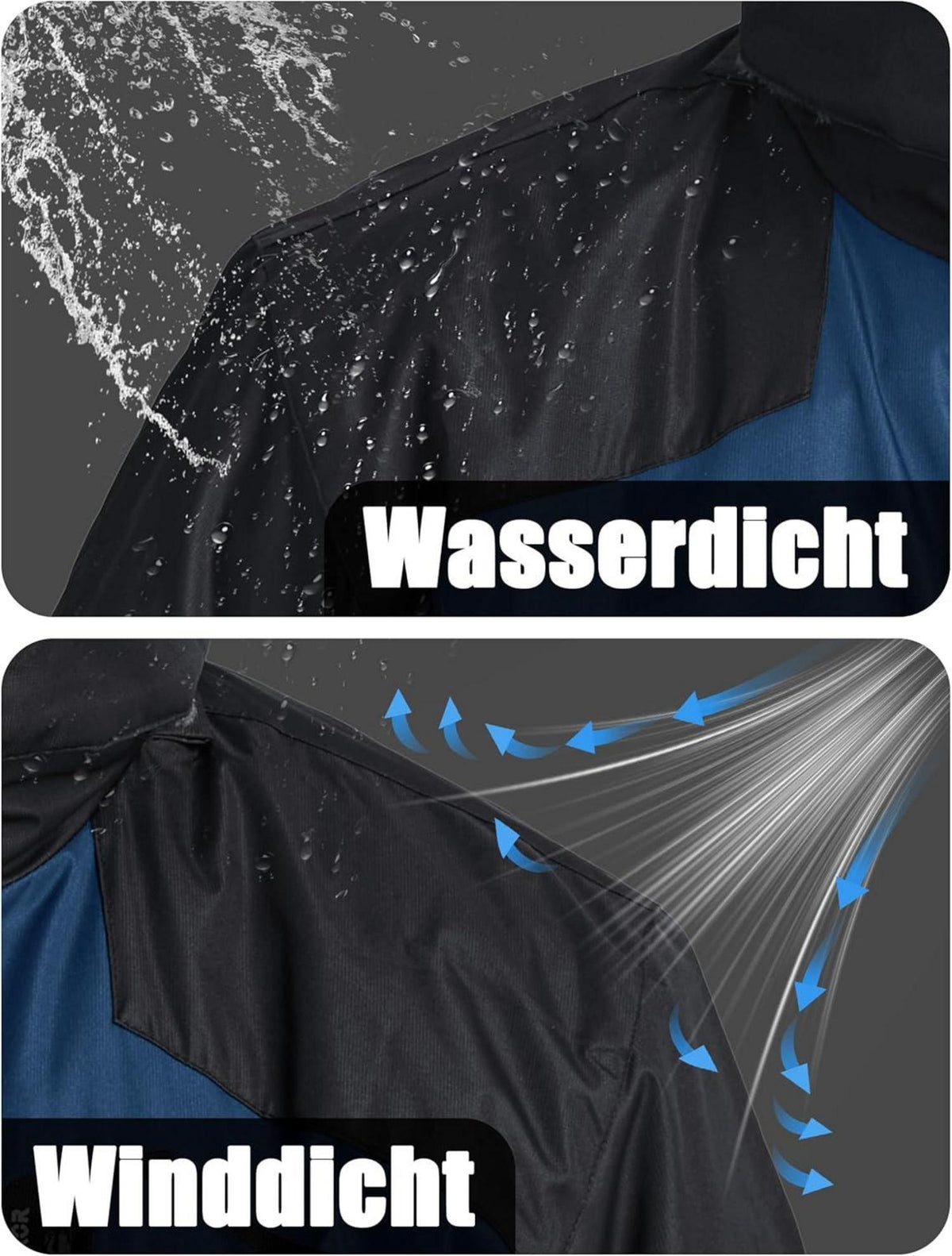 Herren Winter Skijacke Fleece Gefüttert Softshelljacke 3XL Denim Blue