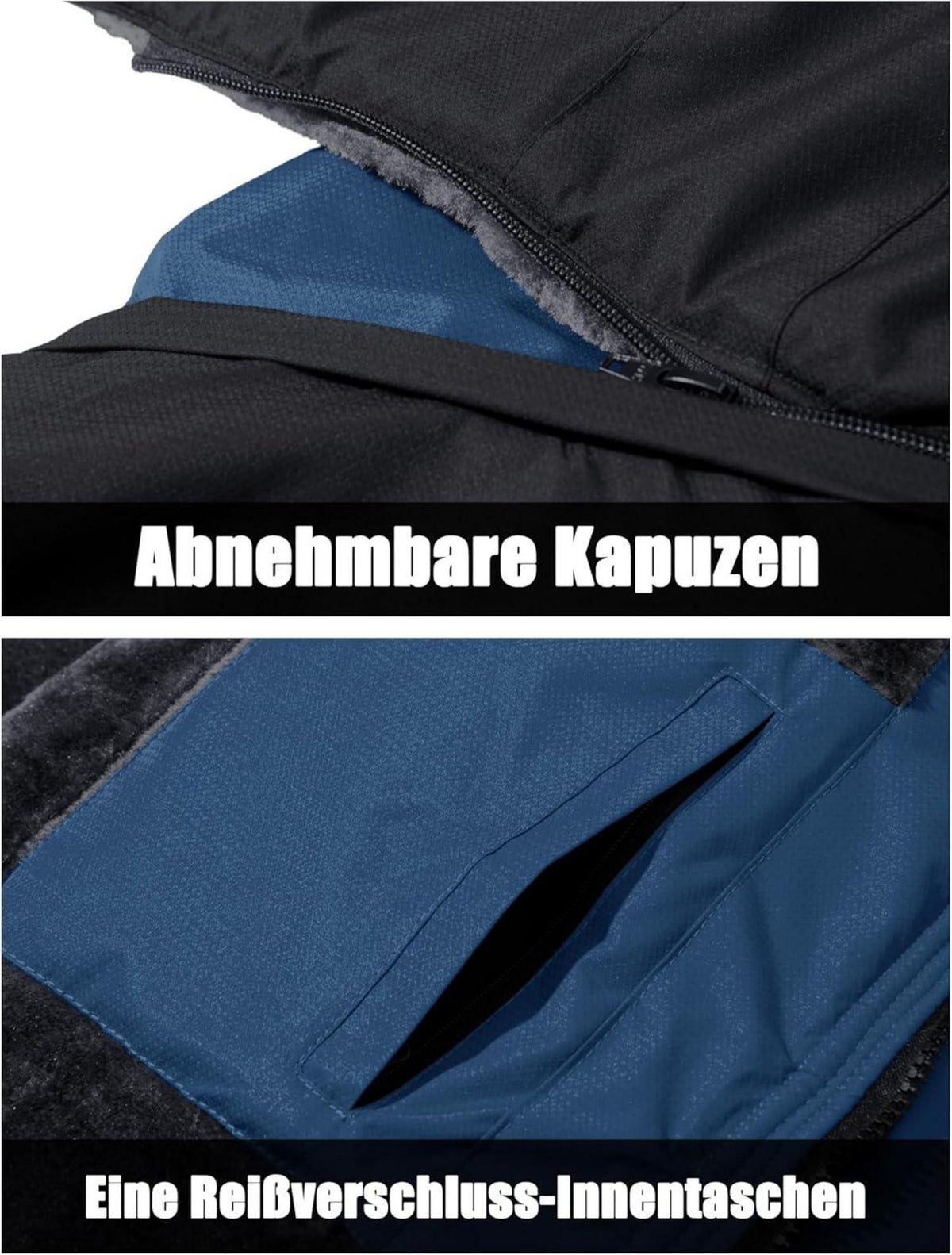 Herren Winter Skijacke Fleece Gefüttert Outdoor Softshelljacke 3XL