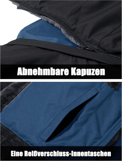 Herren Winter Skijacke Fleece Gefüttert Outdoor Softshelljacke 3XL