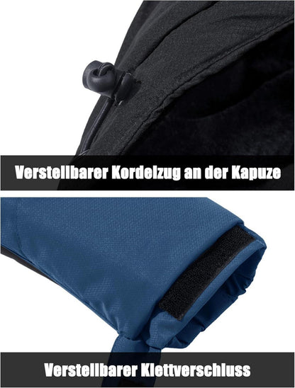 Winter Skijacke Herren Fleece Gefüttert Softshelljacke Wasserdicht 3XL Blue