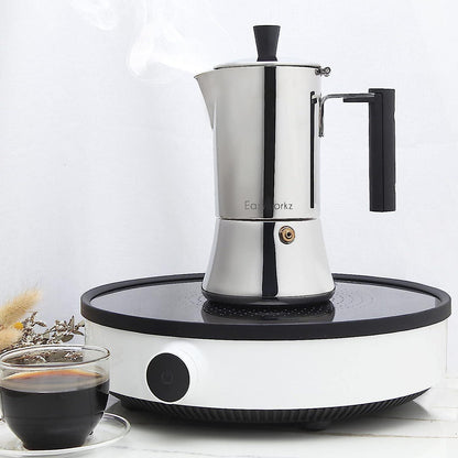 Espressokocher Edelstahl Induktion Gas Herde Mokkakanne 6 Tassen 300ml
