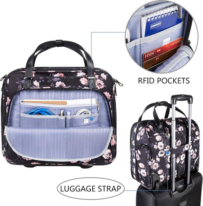 Trolley Laptoptasche Business Rollkoffer 15,6 Zoll wasserdichte Übernacht-Rolltasche RFID-Taschen