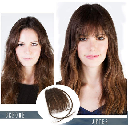 Schwarze Echthaar Pony Clip-in Bangs Extensions Fringe Haarteil