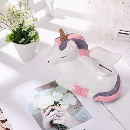 Einhorn Spardose Keramik Groß Mädchen Dekoration Geschenk