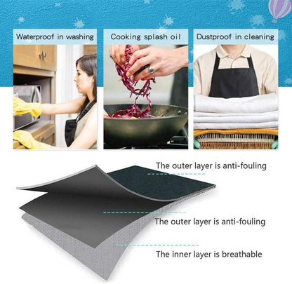 Kochschürze Schwarz Wasserdicht mit Verstellbarem Nackenband und 2 Taschen