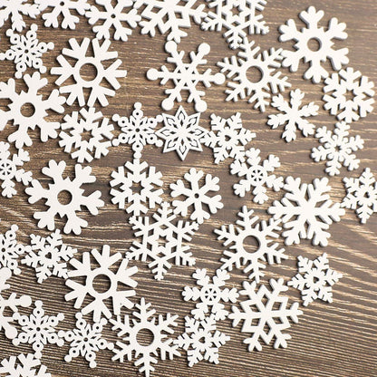 150 Schneeflocken Holzdeko Weiß – Mini Streuteile Weihnachten