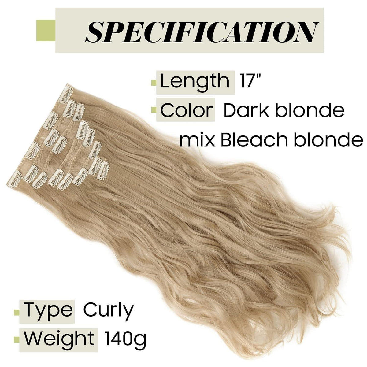 Welliges Haarverlängerung Set – Dunkelblond & Bleichblond