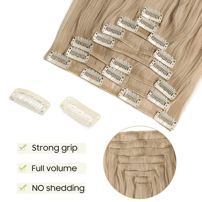 Welliges Haarverlängerung Set – Dunkelblond & Bleichblond