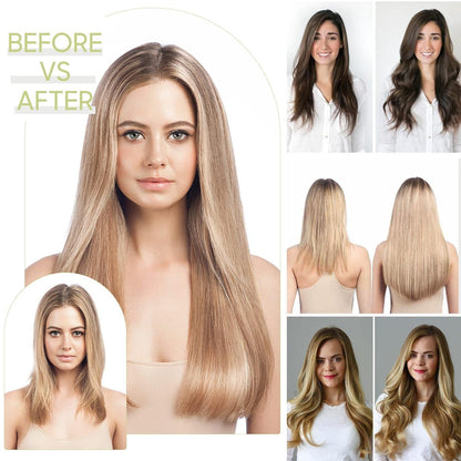 Dunkelbraune gewellte Haarverlängerung – 8-teiliges Set