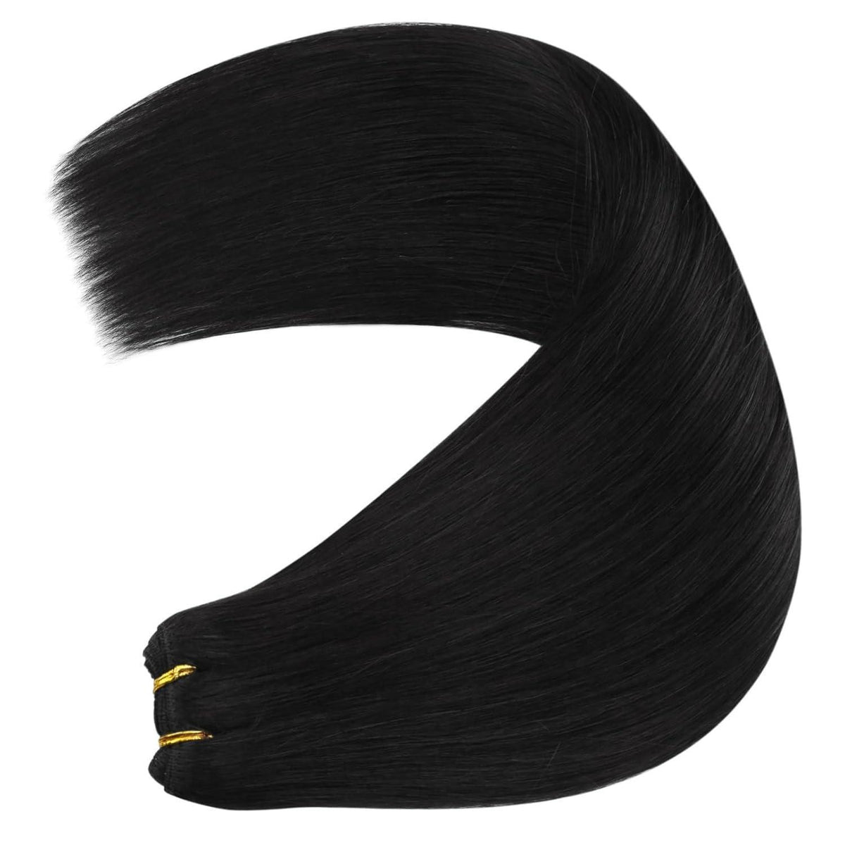 Echthaar Tressen Schwarz – Remy Haarverlängerung 40cm, 100g