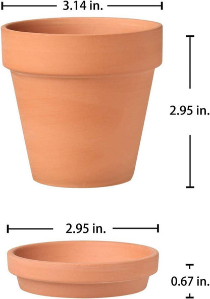 12er Mini Terrakotta Töpfe mit Untersetzer 7.9x7.4cm