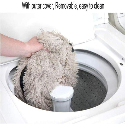 Rundes Hundebett Plüsch 120cm Hautpuder
