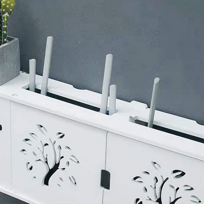 Wandregal für Router mit Kabelmanagement, Weiß