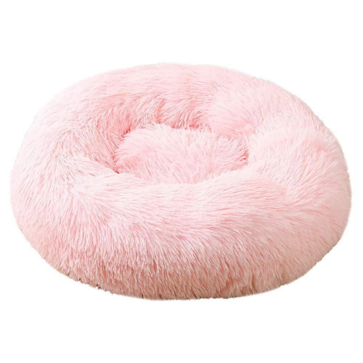 Rundes Hundebett Plüsch 120cm Hell-Pink