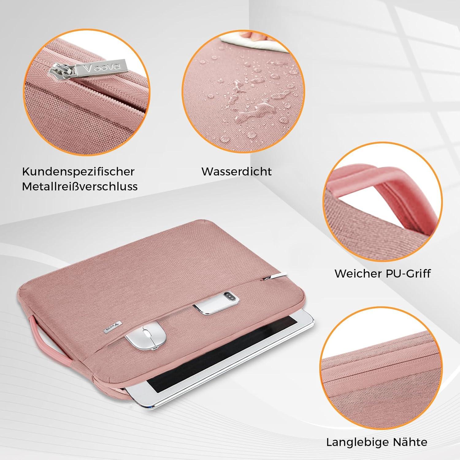 Voova Laptop Hülle 13 Zoll schlanke Laptoptasche mit Aufbewahrungsfach, stoßfest und leicht, kompatibel mit MacBook, Surface, Samsung, HP, Huawei