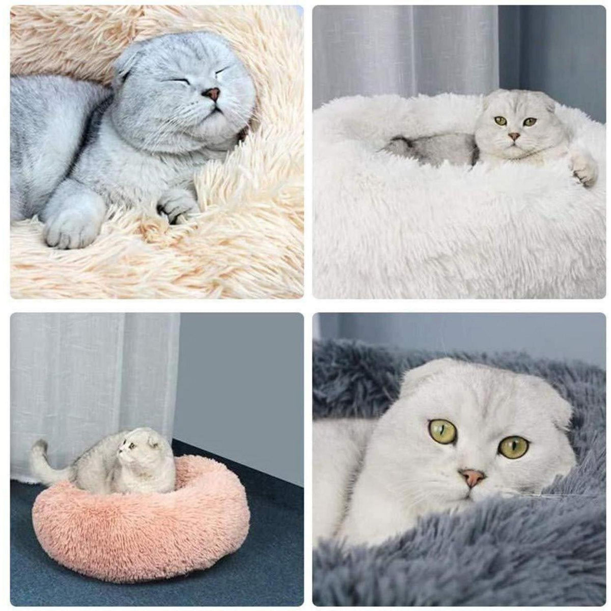 Rundes Hundebett Plüsch 120CM Braun – Weiches Kuschelkissen
