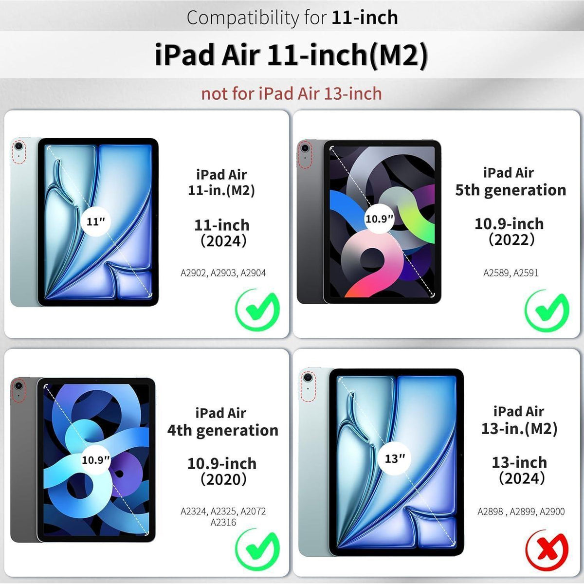 iPad Air 11 Zoll Hülle mit Stifthalter & Ständer Schwarz