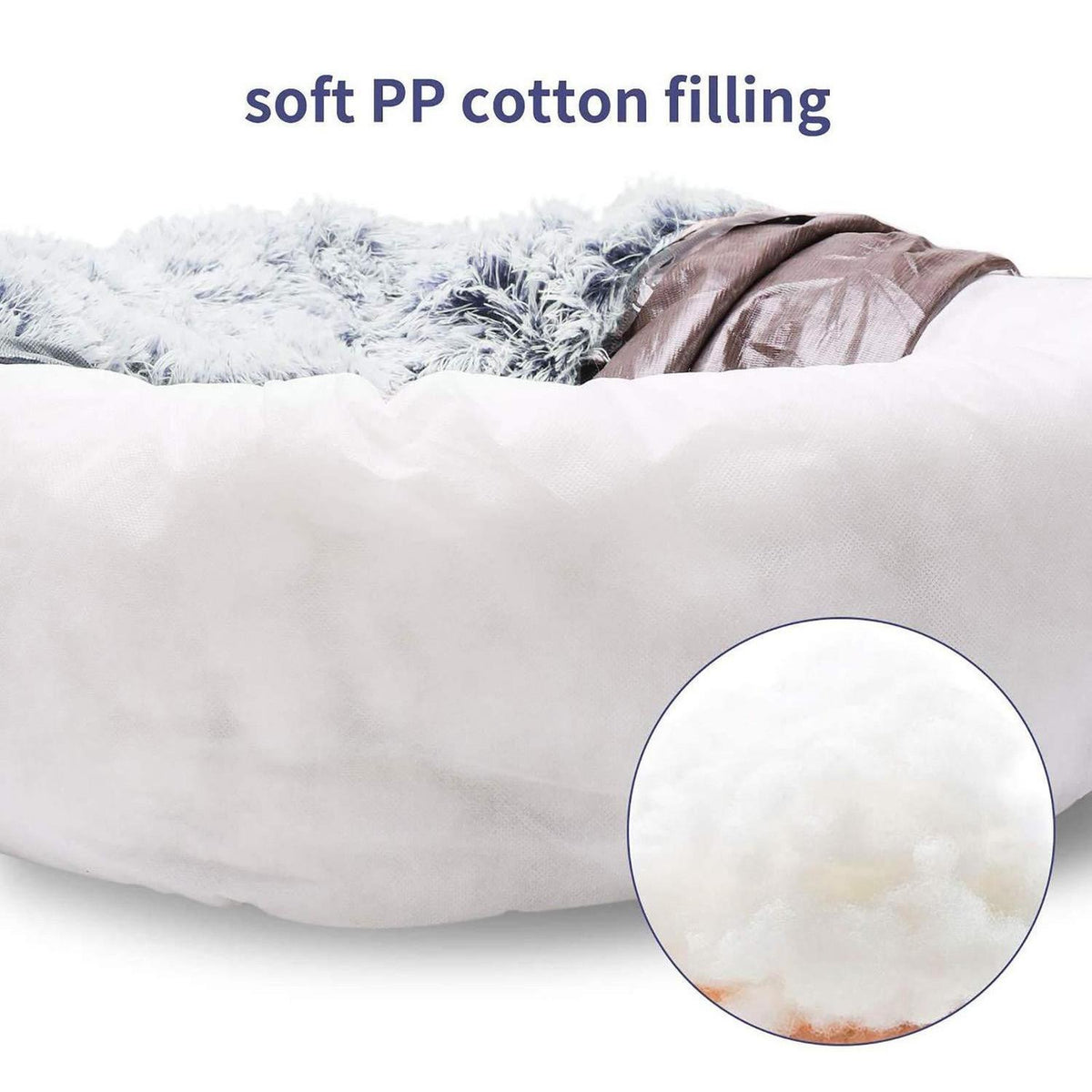 Donut Hundebett Deluxe – Weiches Plüsch Sofa 120cm Braun
