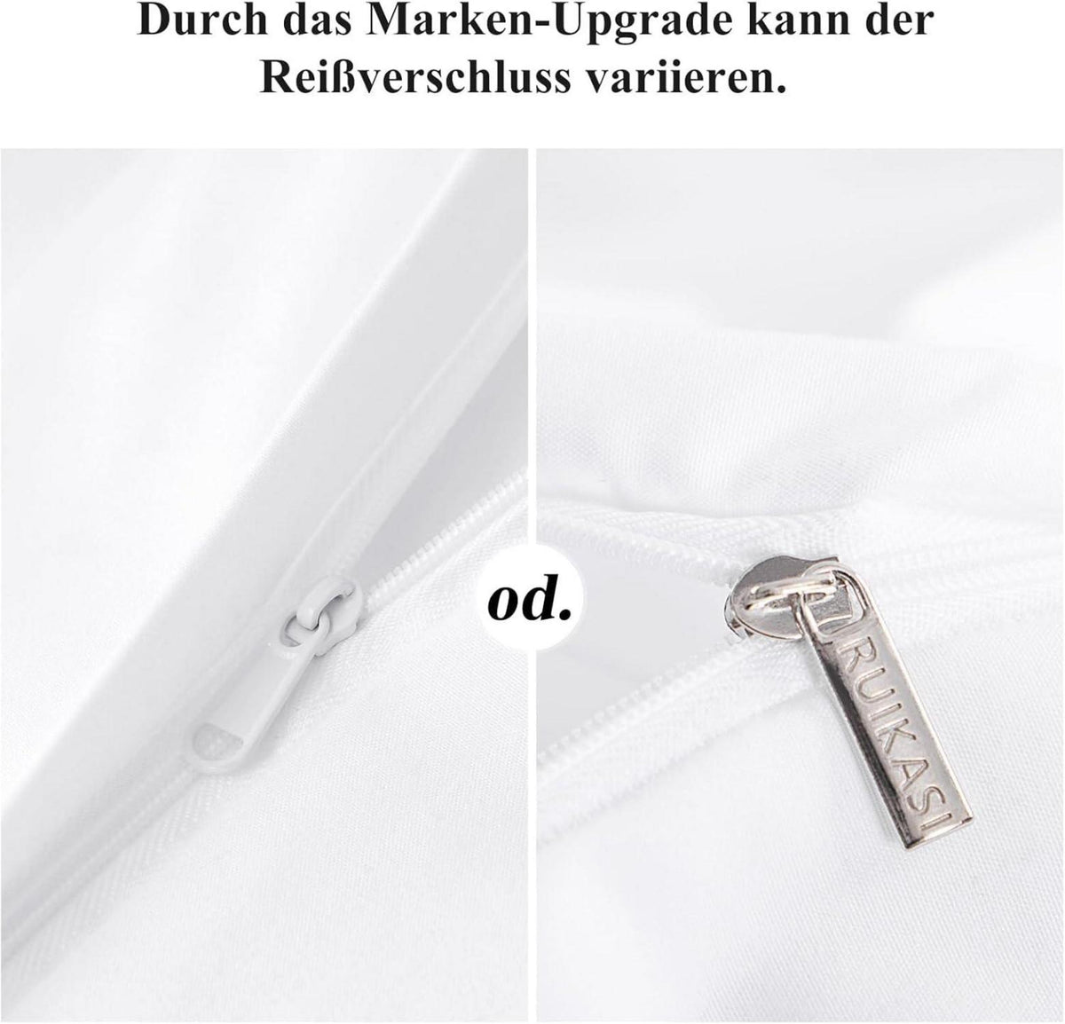 Kissenbezug 40x80 2er Weiß Mikrofaser Reißverschluss Pillow Case