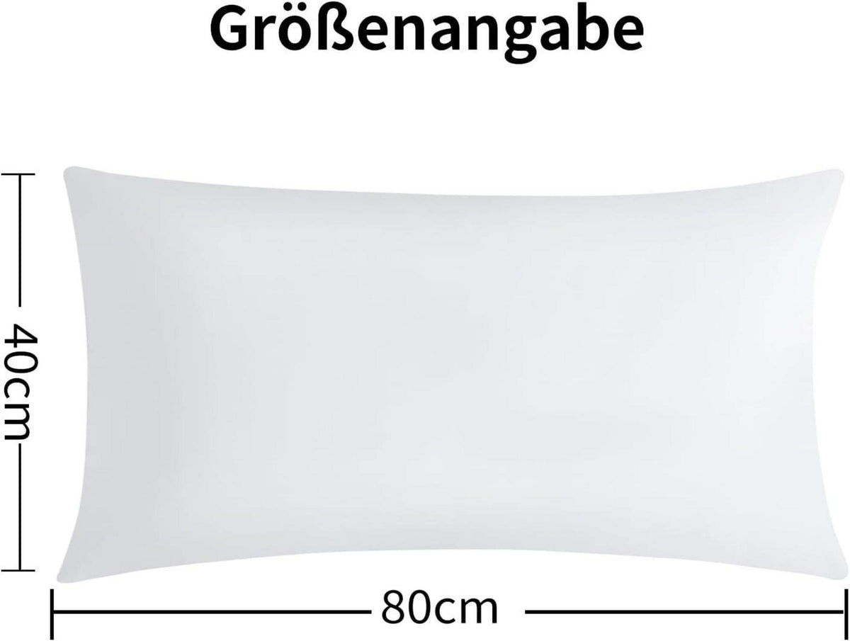 Kissenbezug 40x80 2er Set Weiß Mikrofaser Reißverschluss