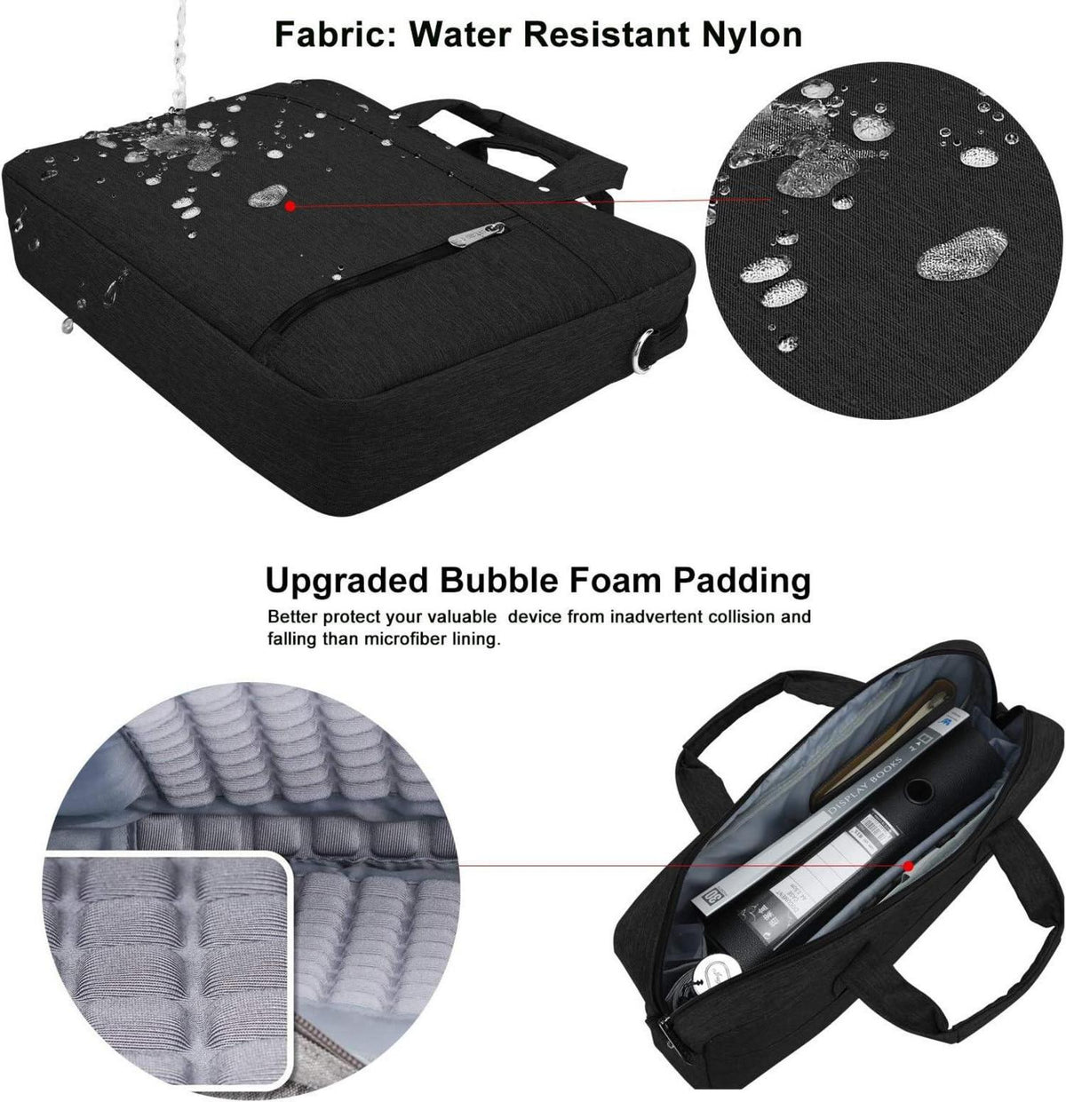 Laptoptasche 17-17,3 Zoll Aktentasche Notebooktasche Schwarz