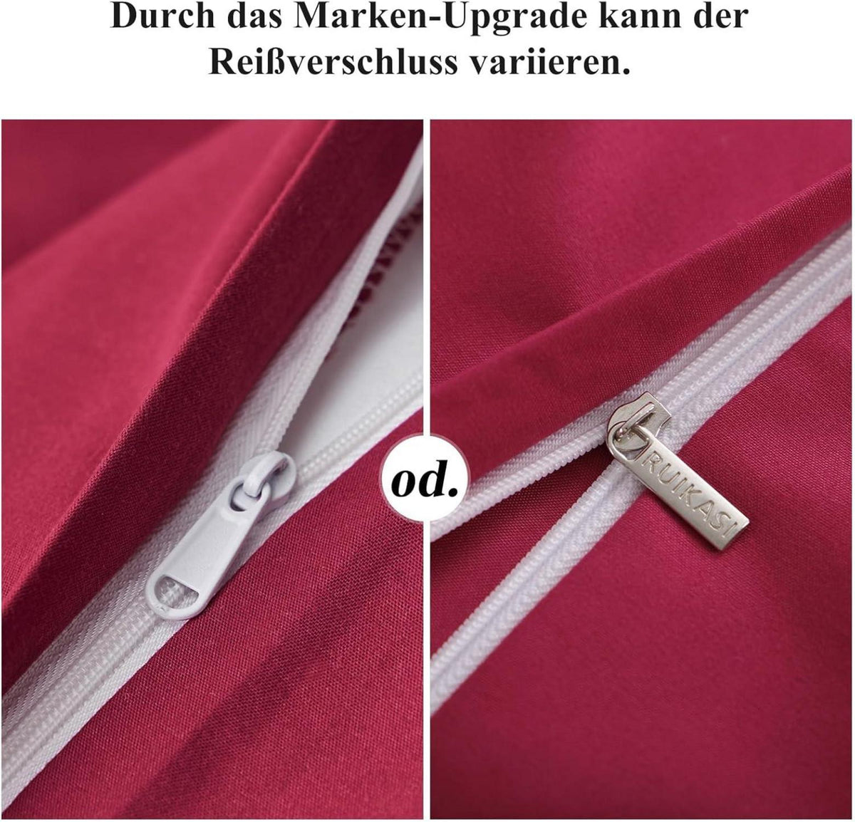 Kissenbezug 40x80 Rot Mikrofaser Reißverschluss 2er Set