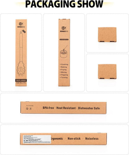 Bundlepro Silikon Spaghettilöffel Set für Küche, hitzebeständig, BPA-frei