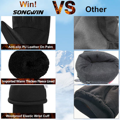 Wasserdichte Winterhandschuhe Thinsulate Touchscreen für