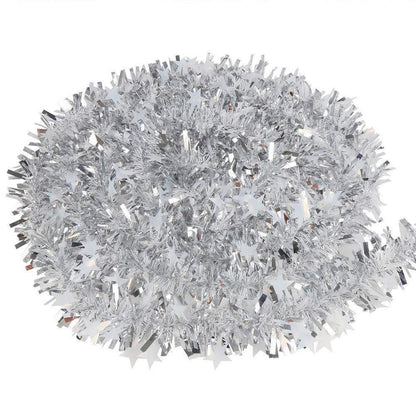 Silberne Lametta-Girlande 90cm – Weihnachtsdeko für Zuhause
