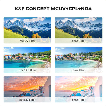 K&F Concept 37mm Filter Set UV CPL ND4 Kit