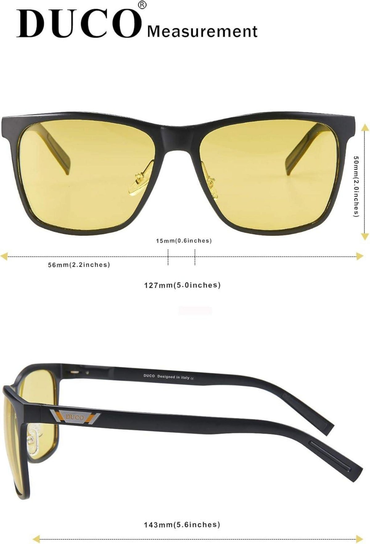 DUCO Nachtbrille Polarisierte Autofahrer HD Gelb