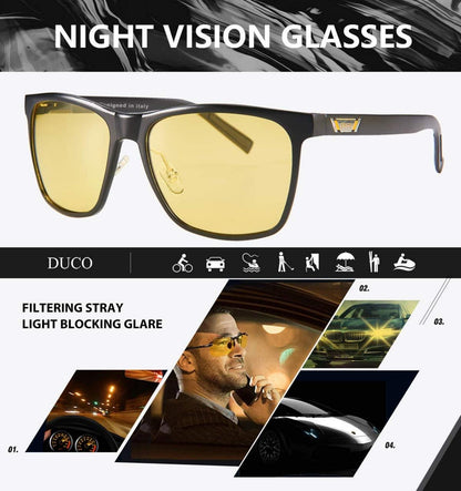 DUCO Nachtsichtbrille Polarisiert Gelb HD Nachtbrille Autofahren 3029HY