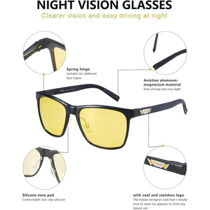 Nachtsichtbrille Polarisierte Gelbe HD-Nachtsichtbrille