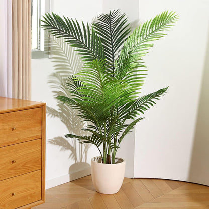 Künstliche Areca Palme 140 cm 15 Zweige für drinnen draußen 2er Pack