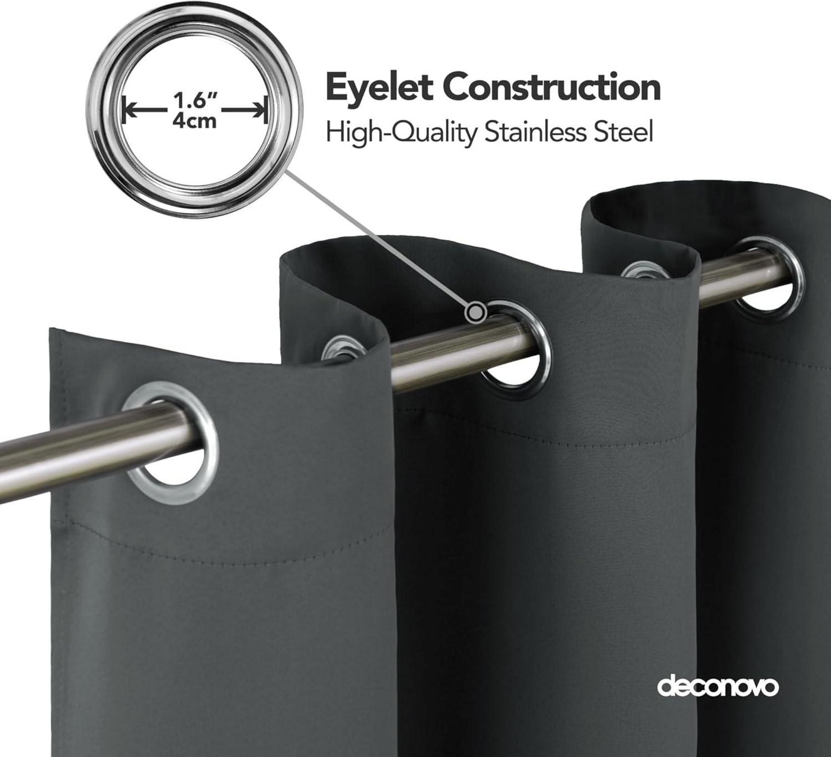 Deconovo Blickdichte Gardinen 160x117cm Dunkelgrau 2er Set