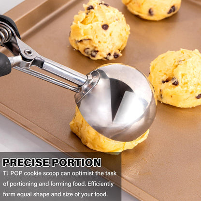 Eisportionierer Edelstahl 6cm Eislöffel Portionierer 60ml mit Auslöser Griff