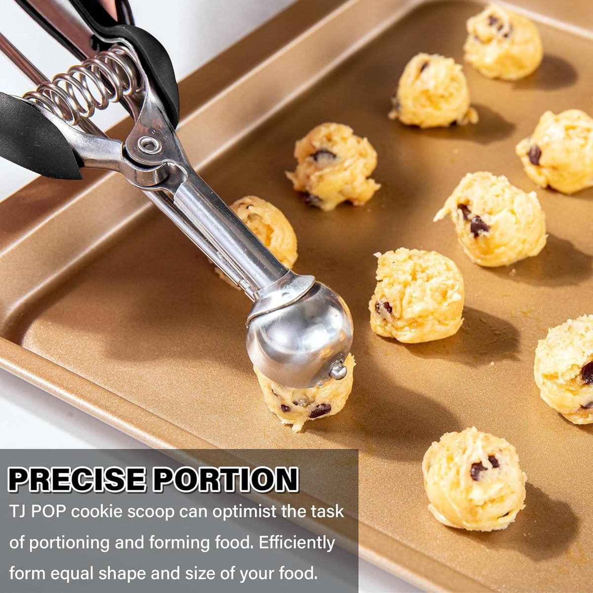 Eisportionierer Edelstahl 2,5 cm Auslöser Griff 5ml für Eiscreme Backen-Melonenkugel