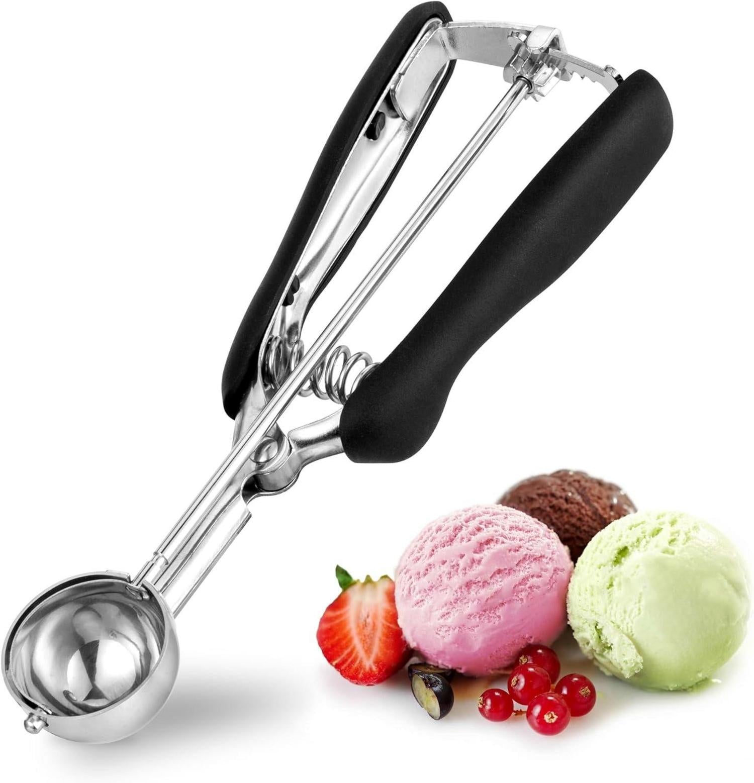 Eisportionierer Edelstahl Eislöffel Portionierer 15ml mit Auslöser