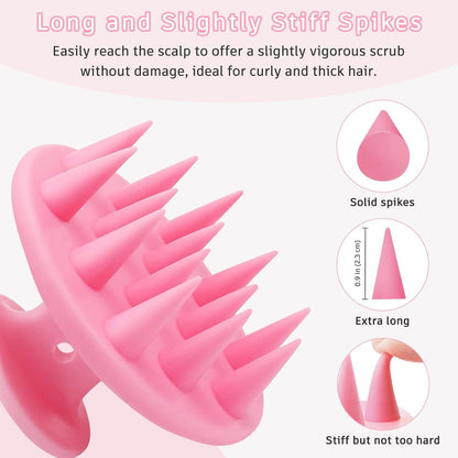 Aktualisierte Silikon Kopfhaut MassageBürste für Peeling & Haarwachstum, Rosa