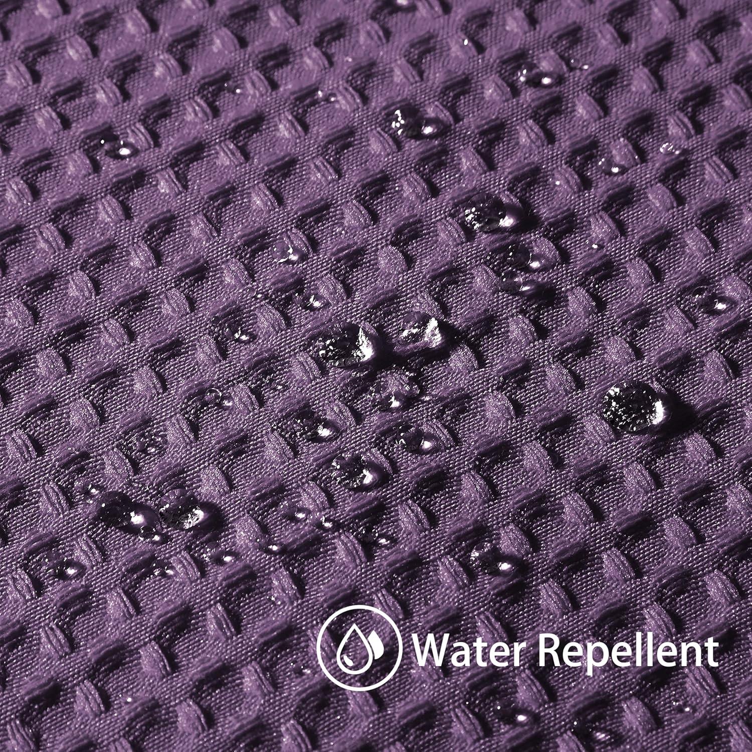 Waffel Textil Duschvorhang Anti Schimmel mit Metallringen 182x214cm
