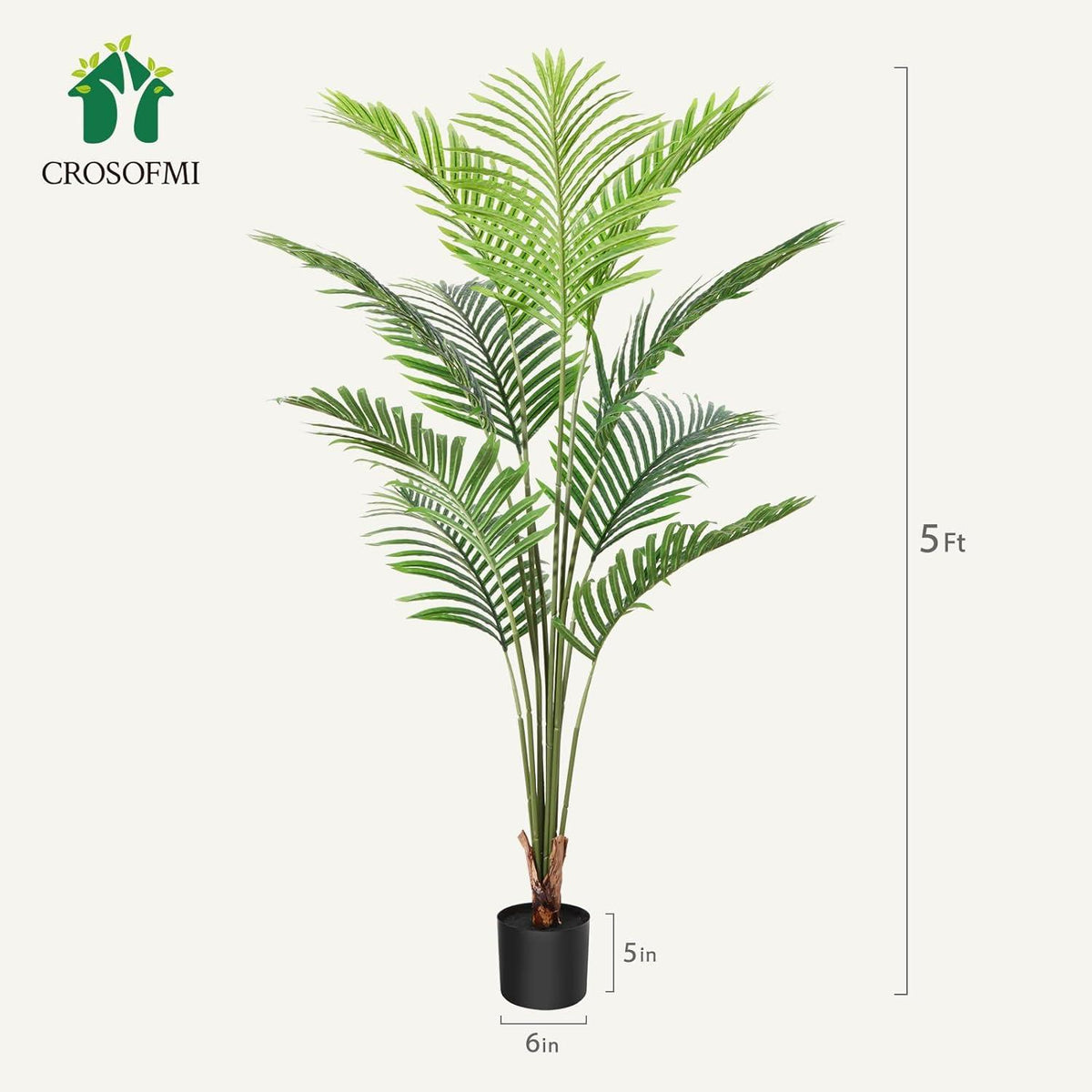 Kunstpflanze Palme 150 cm Künstlich Areca Groß Wohnzimmer Balkon Grün