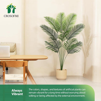 Künstliche Palme 170 cm groß Areca Deko Topf Wohnzimmer Garten (2er