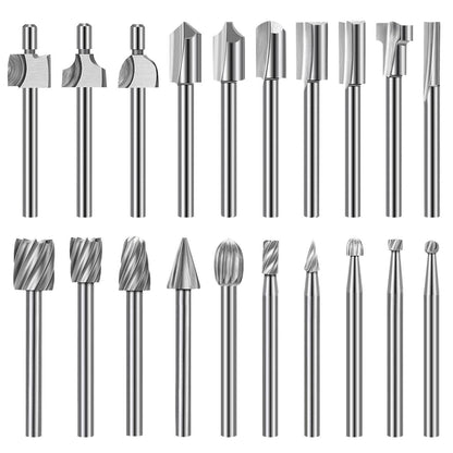 20tlg. HSS Fräser Set mit 3mm Schaft für Holzbearbeitung